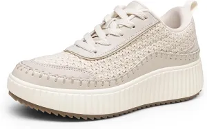 DREAM PAIRS Women Chunky City Tweed Comfortable Casual Platform Fashion Sneaker Size 8 Wide