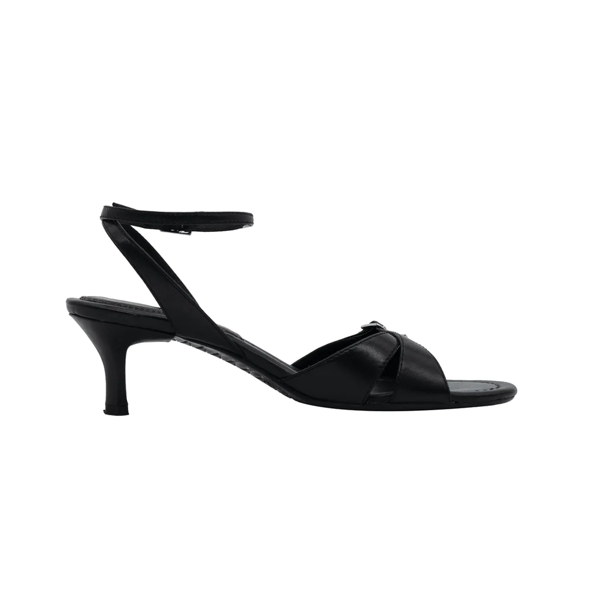Ecco Kitten Heels Leather Black Colour For Women