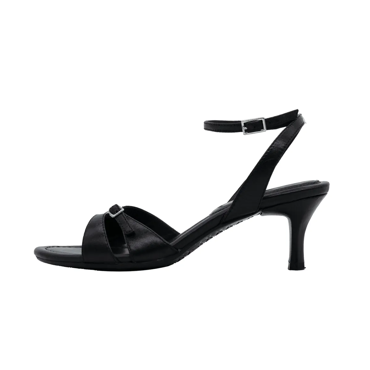 Ecco Kitten Heels Leather Black Colour For Women