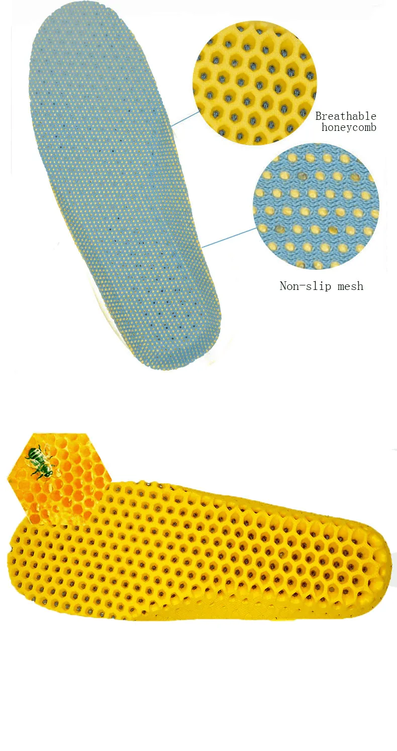 Elastic Breathable Deodorant Running Foot Cushion Insoles