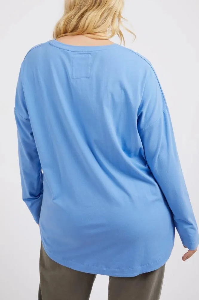 Elm Society Long Sleeve Tee Cerulean Blue