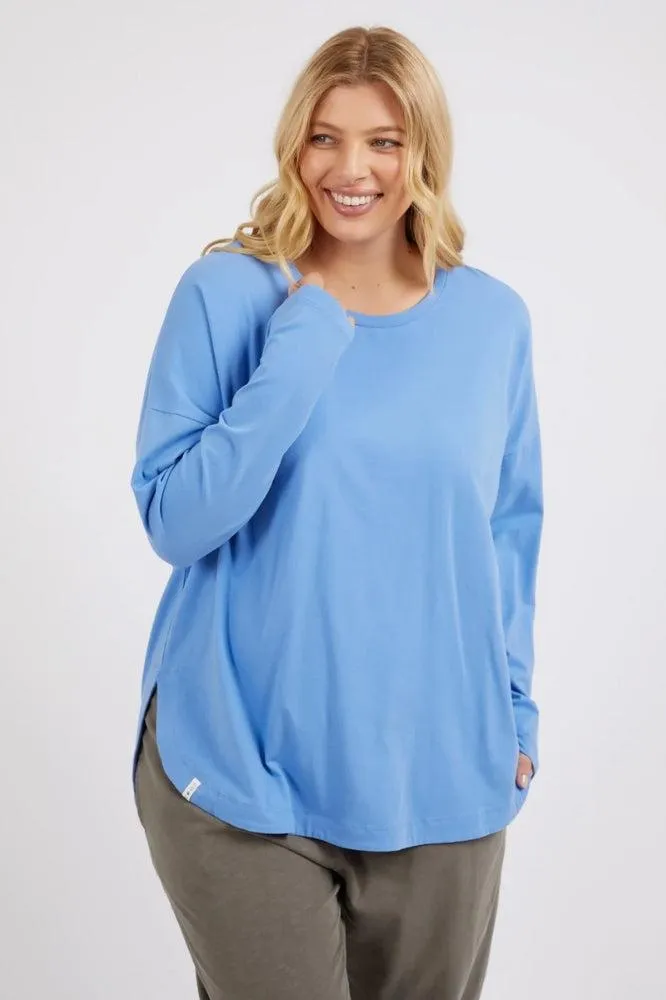 Elm Society Long Sleeve Tee Cerulean Blue
