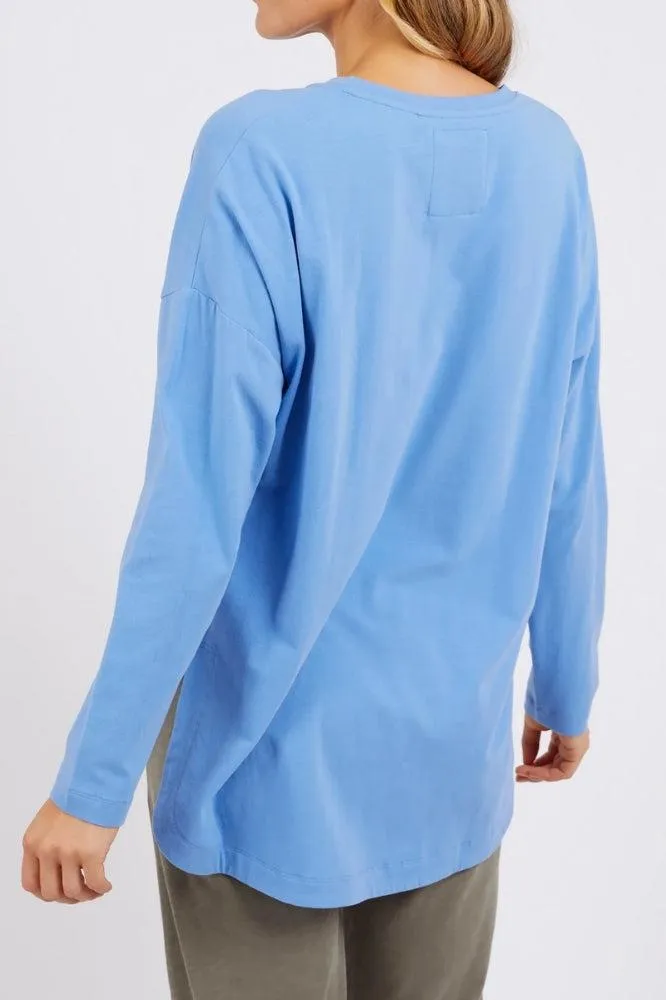 Elm Society Long Sleeve Tee Cerulean Blue