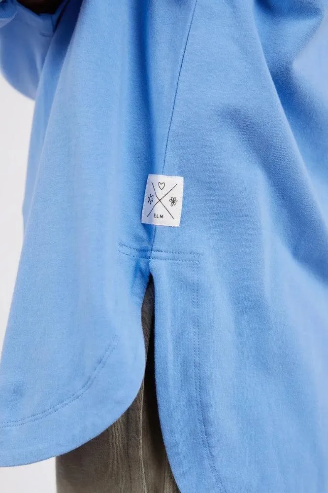 Elm Society Long Sleeve Tee Cerulean Blue