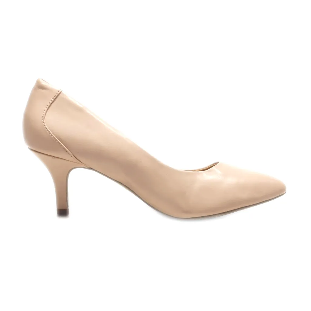 Esprit Kitten Heels Leather Beige Colour For Women