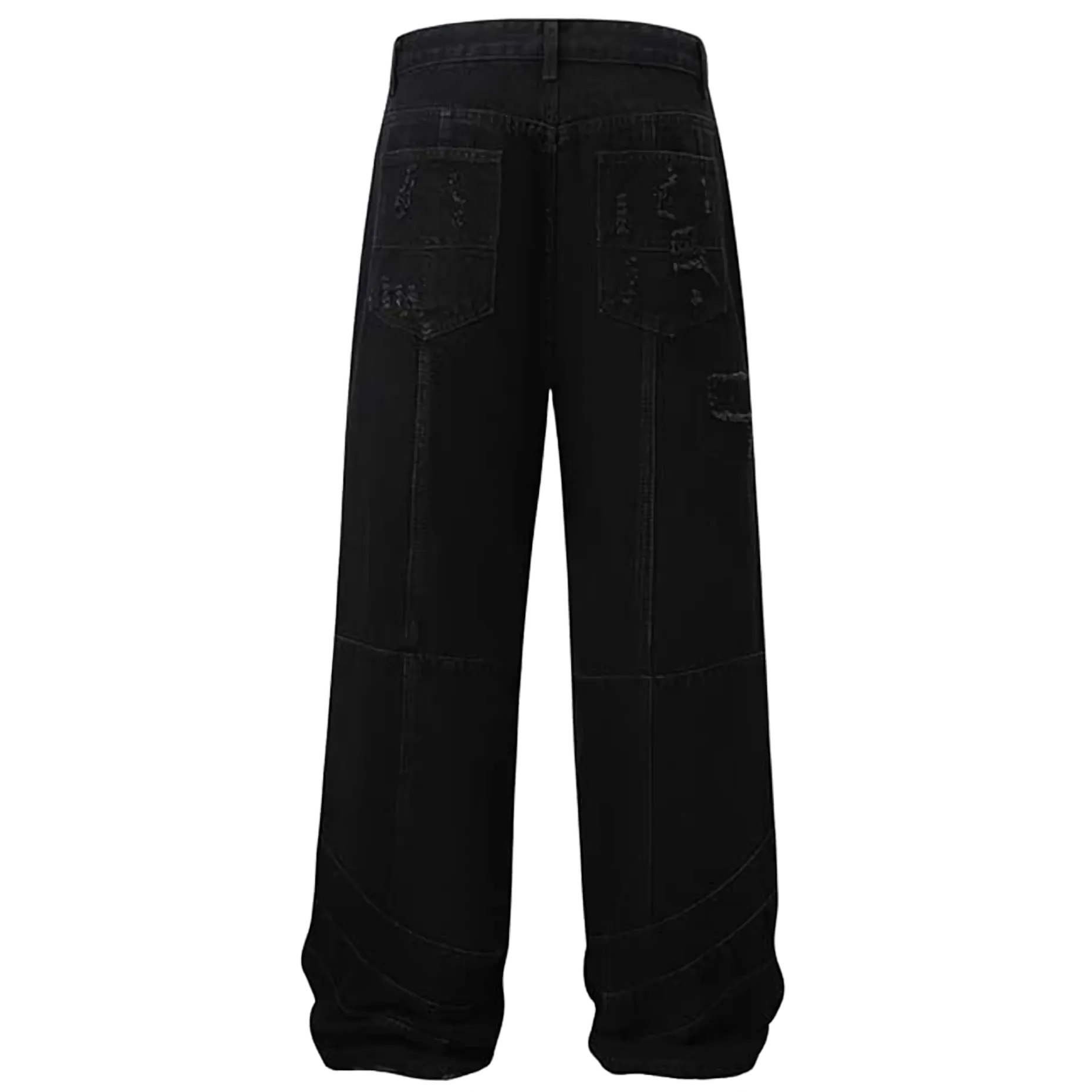 Extreme Aesthetic Shredded Wide Leg Denim Jeans