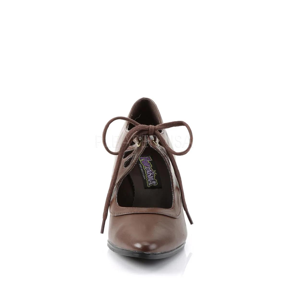Faux Leather Lace-Up Shoes with 2.75-inch Heels PS-VICTORIAN-03