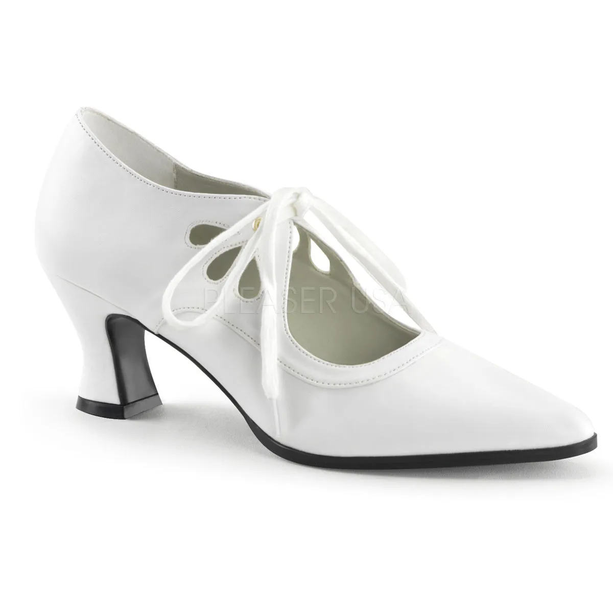 Faux Leather Lace-Up Shoes with 2.75-inch Heels PS-VICTORIAN-03