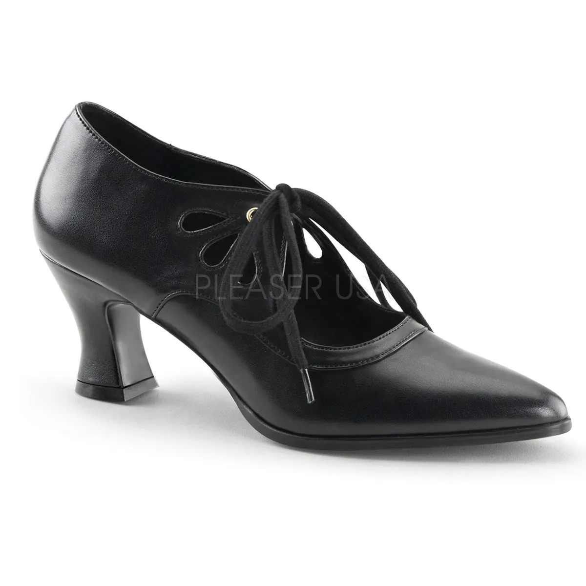 Faux Leather Lace-Up Shoes with 2.75-inch Heels PS-VICTORIAN-03