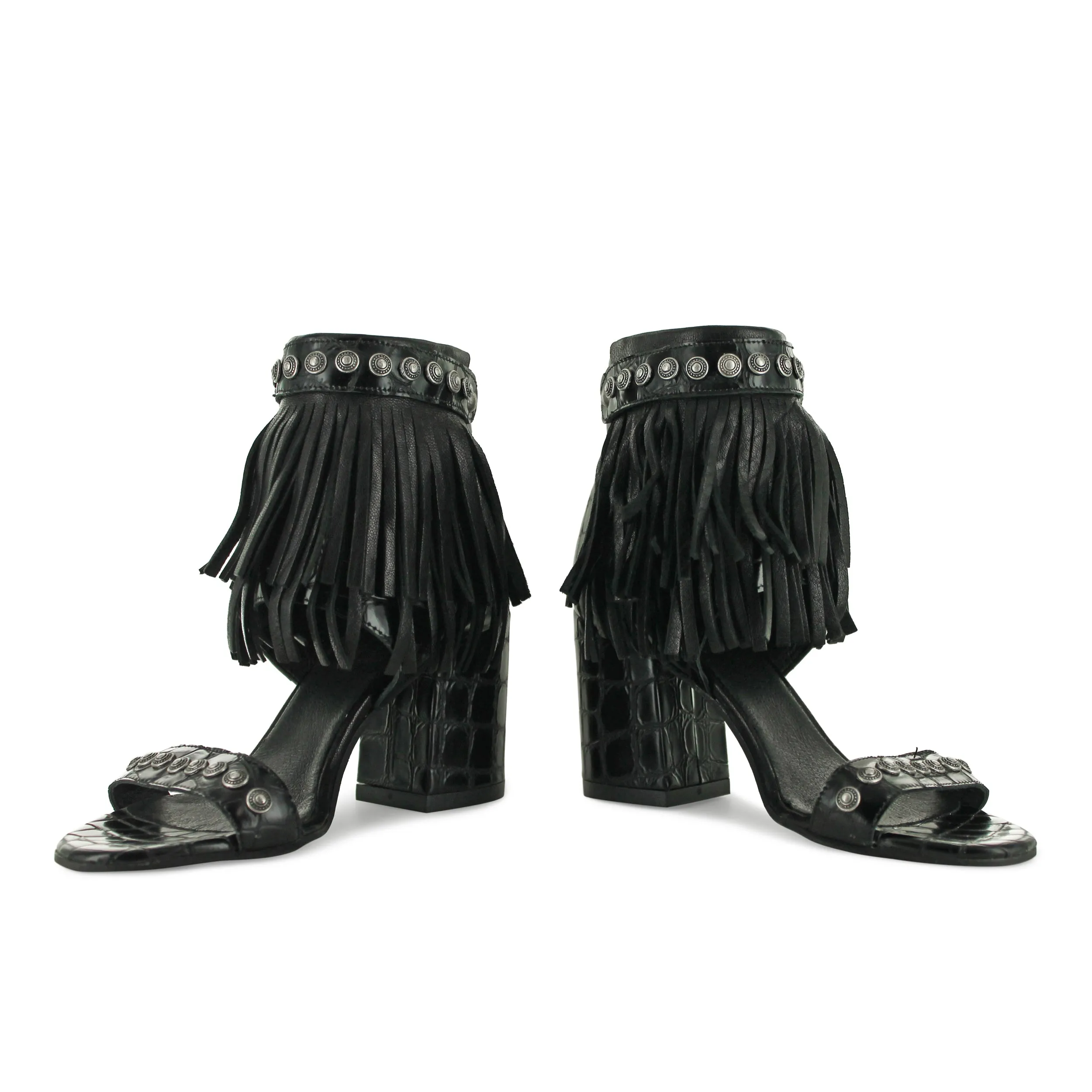 FK567A4 - Black Moc Croc Fringe