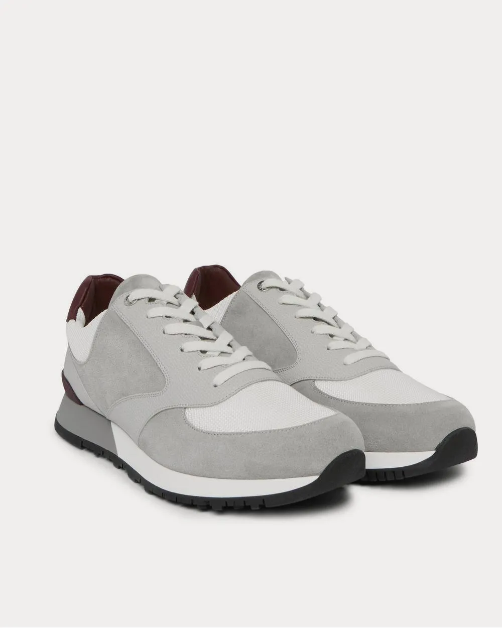 Foundry Suede, Textured-Leather and Mesh  Gray low top sneakers