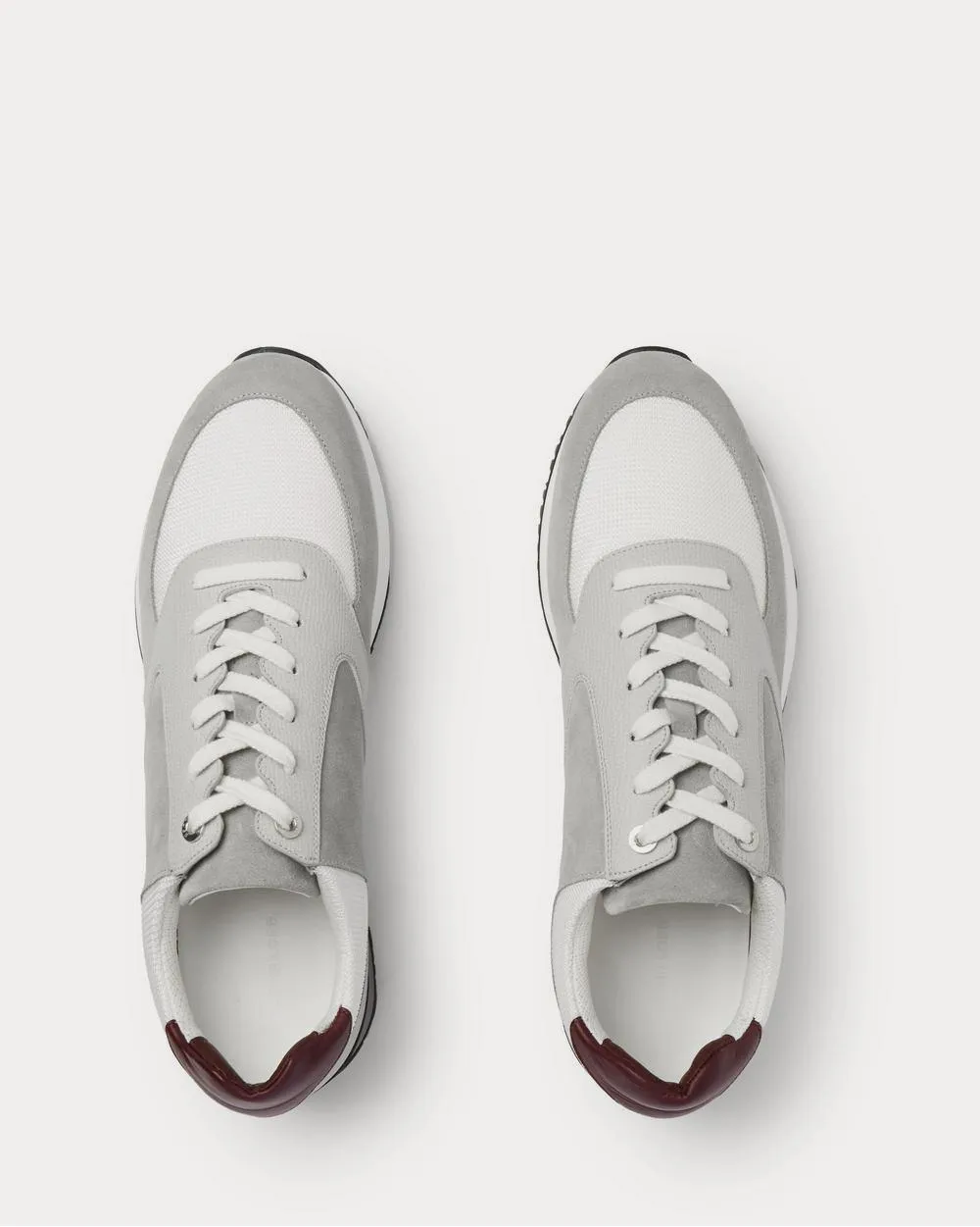 Foundry Suede, Textured-Leather and Mesh  Gray low top sneakers