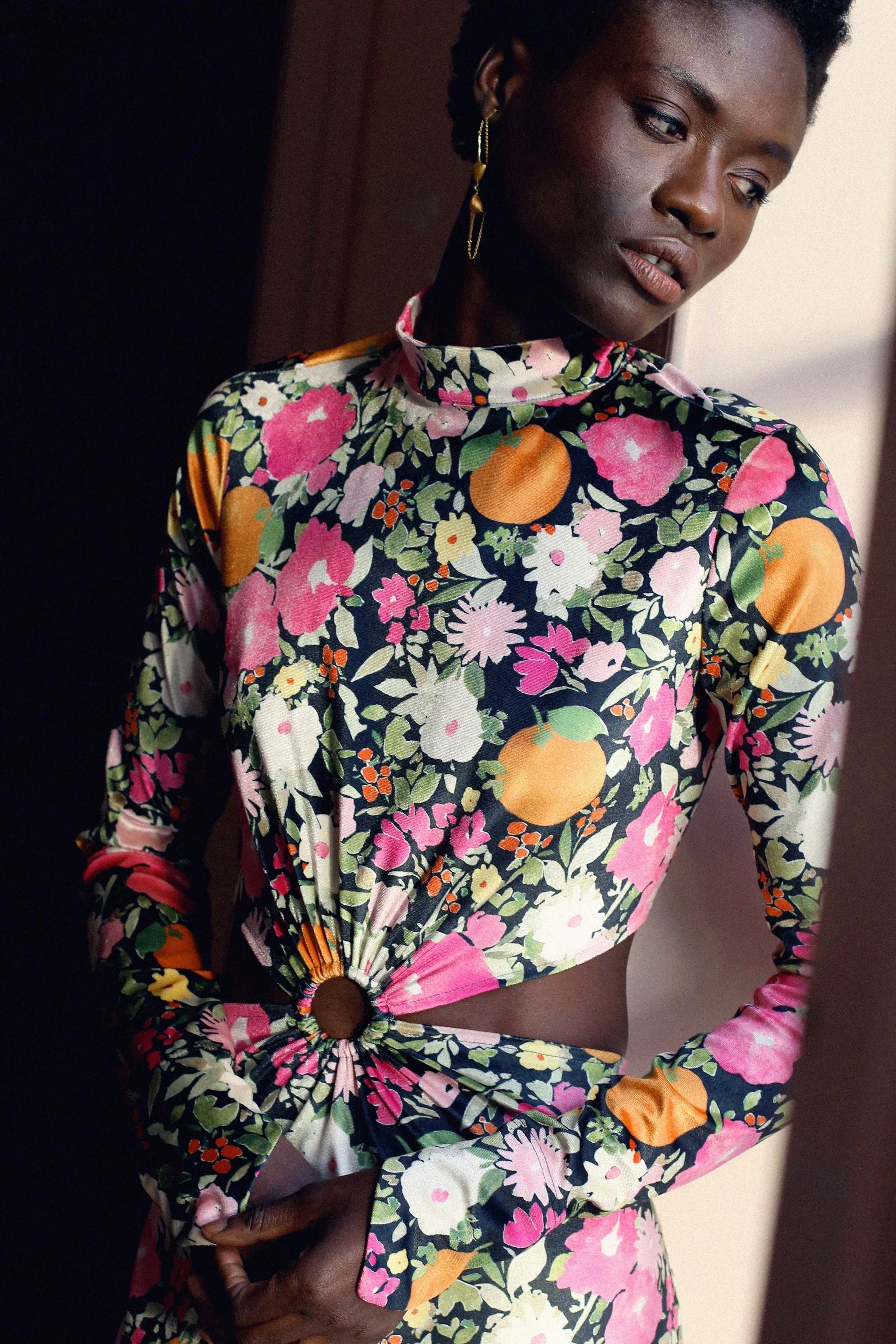 Fête Impériale - Marguerite Cut Out Dress: Immortelles