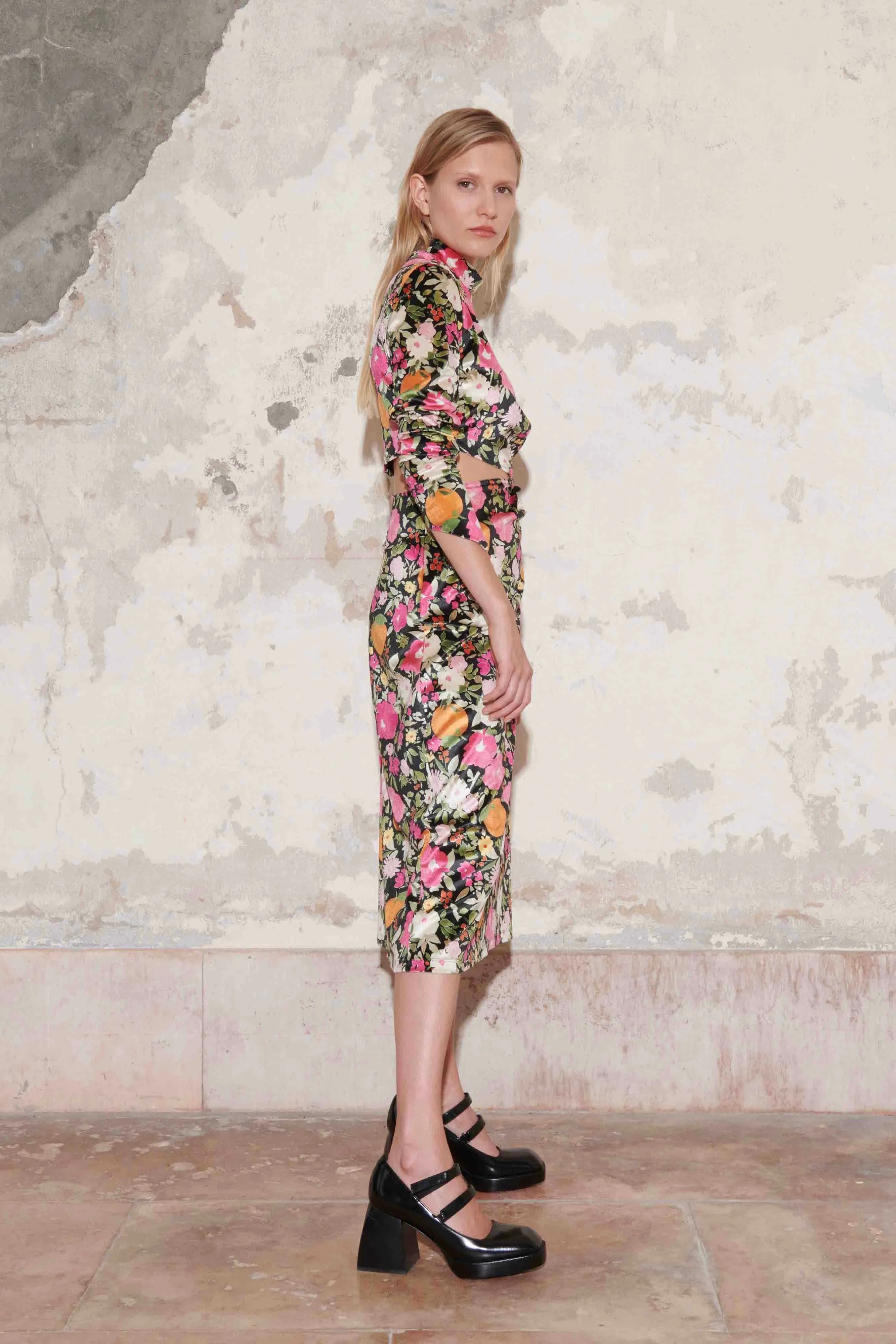Fête Impériale - Marguerite Cut Out Dress: Immortelles