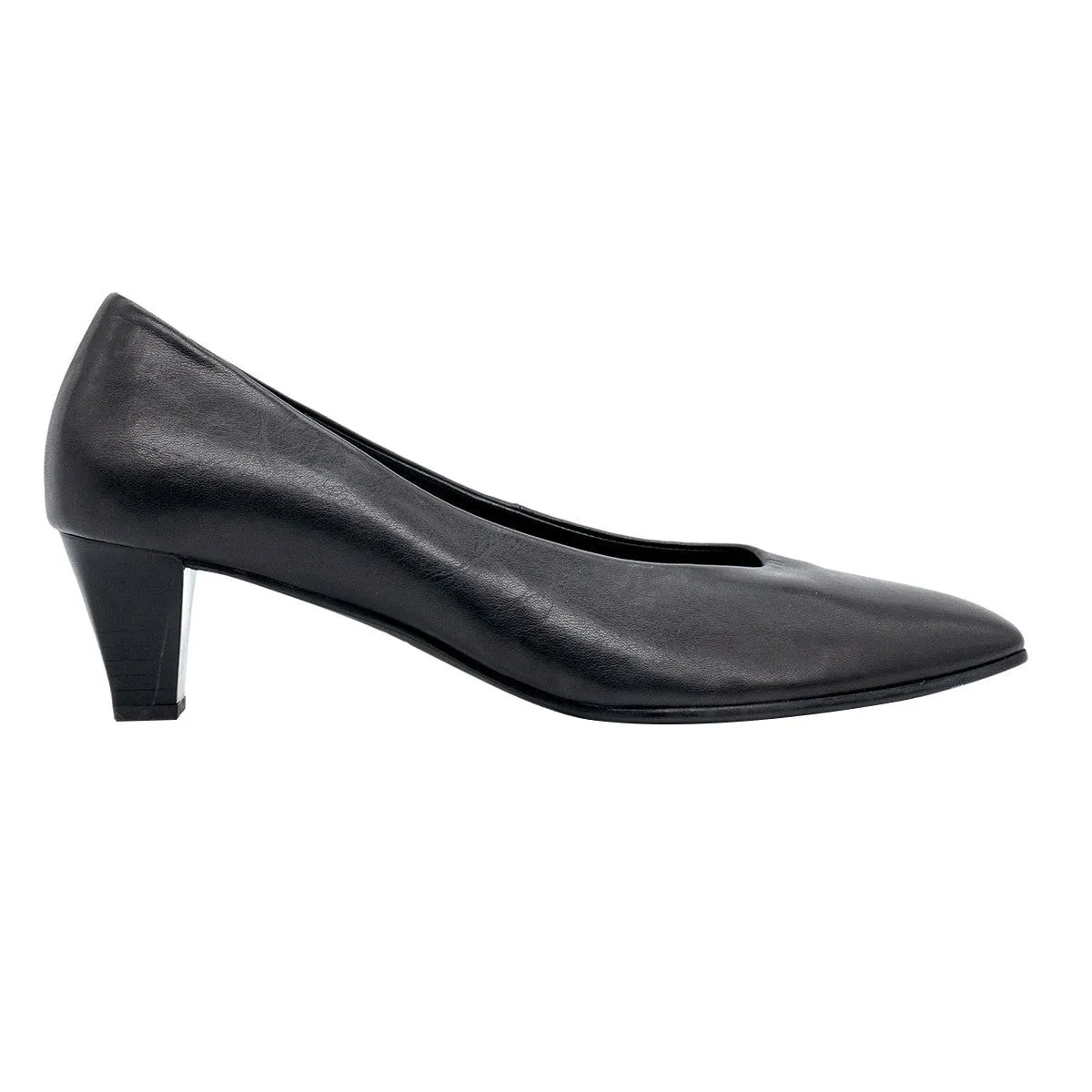Gabor Square Toe Kitten Heels Leather Black Colour For Women