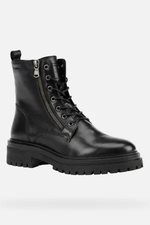 Geox Iridea Boots Black Leather Ankle D16HRC00043C9999