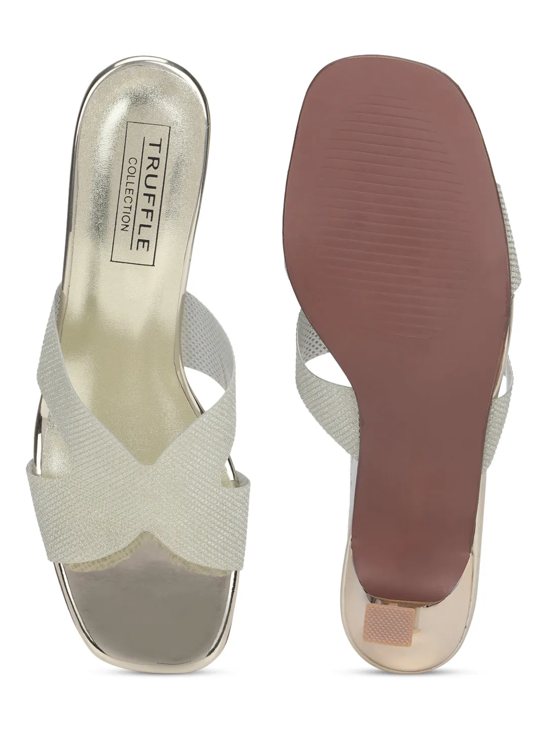 Gold Glitter Perspex Stiletto Mules (TC-RLST18-GLD)