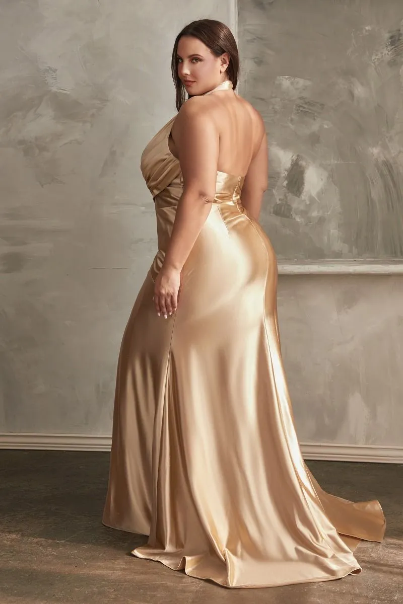 HALTER SATIN GOWN CDCH079C