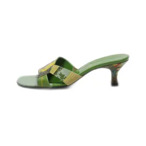 Icon Kitten Heels Leather Green Colour For Women