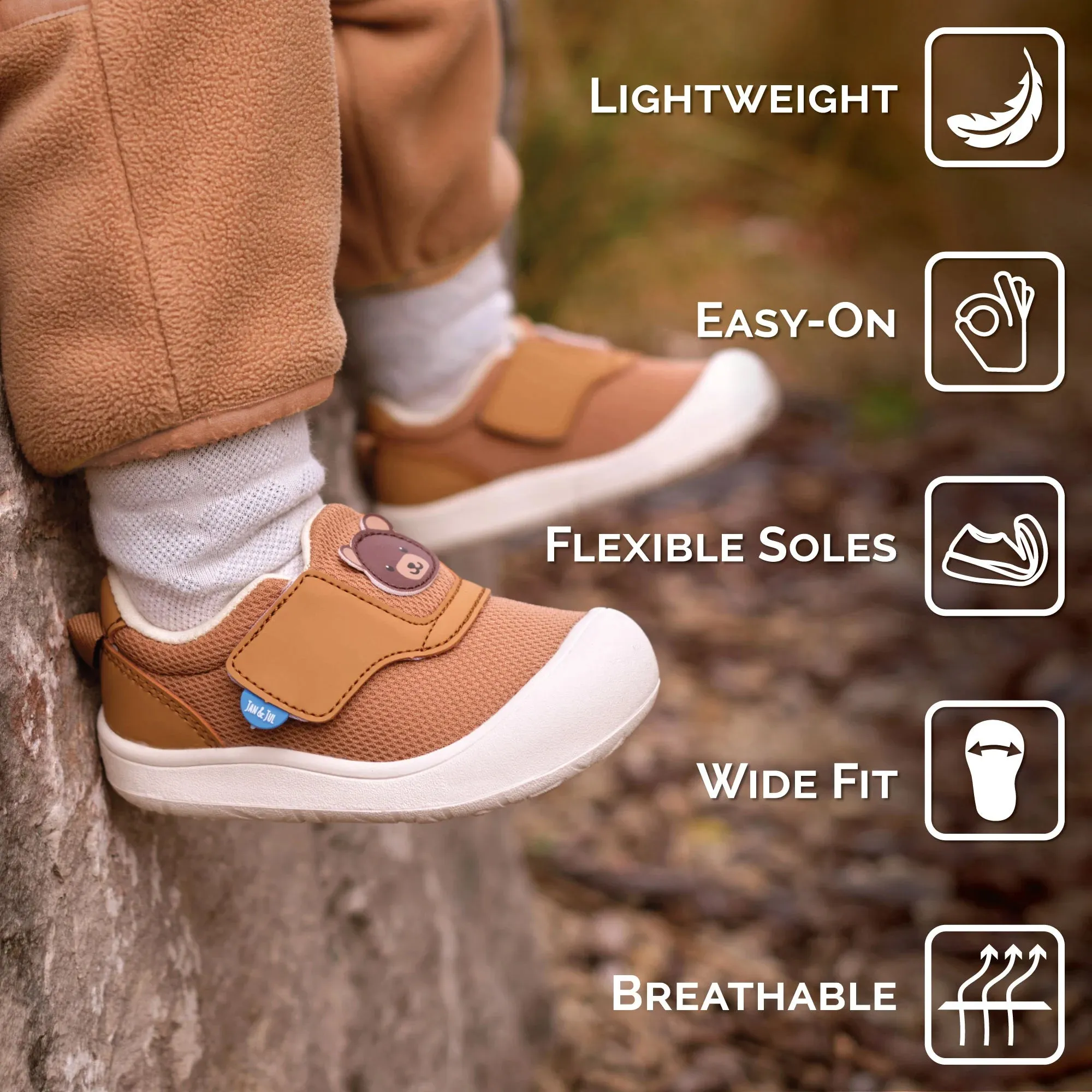 Jan & Jul Brown Bear Mini Flyer Toddler Sneaker