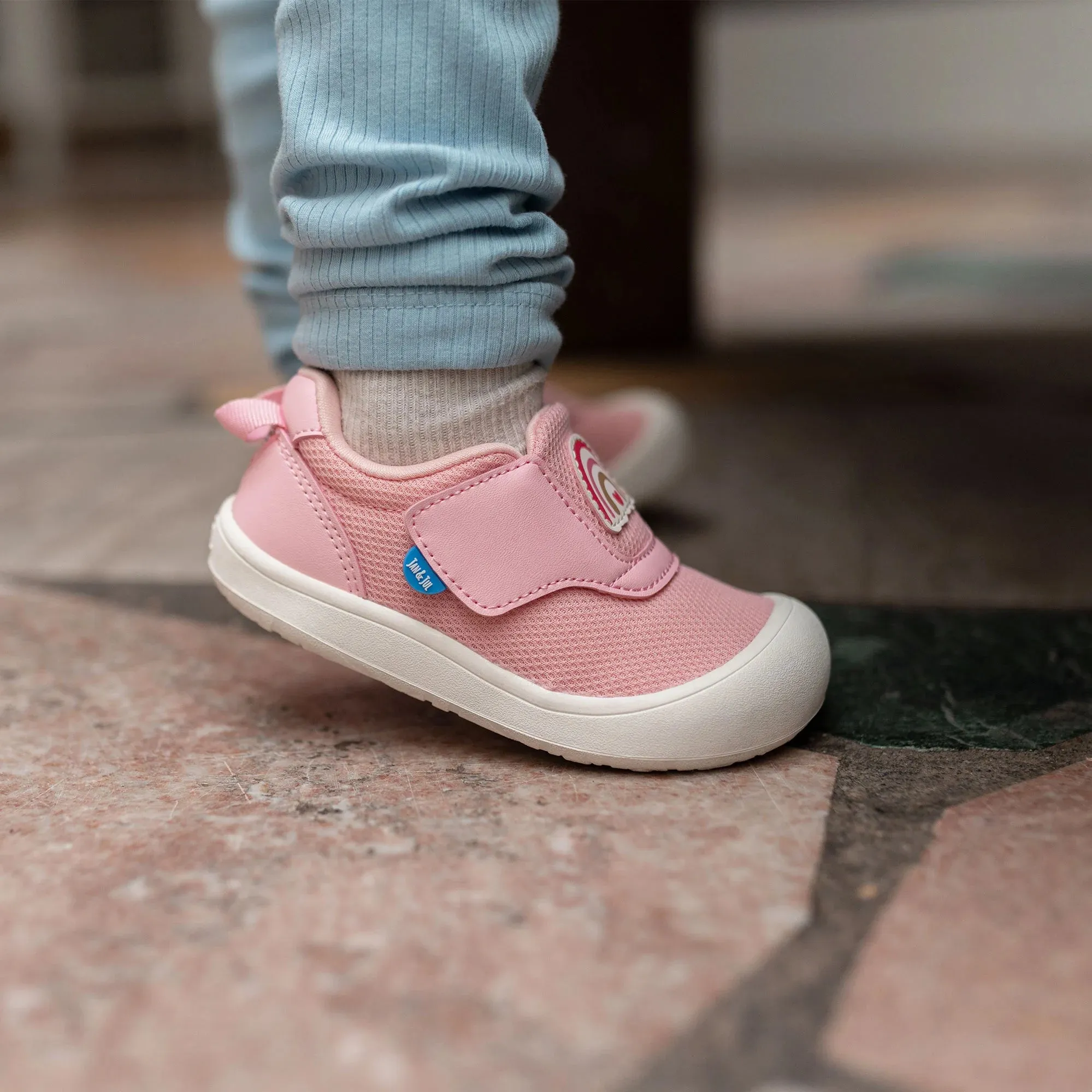 Jan & Jul Pink Rainbow Mini Flyer Toddler Sneaker