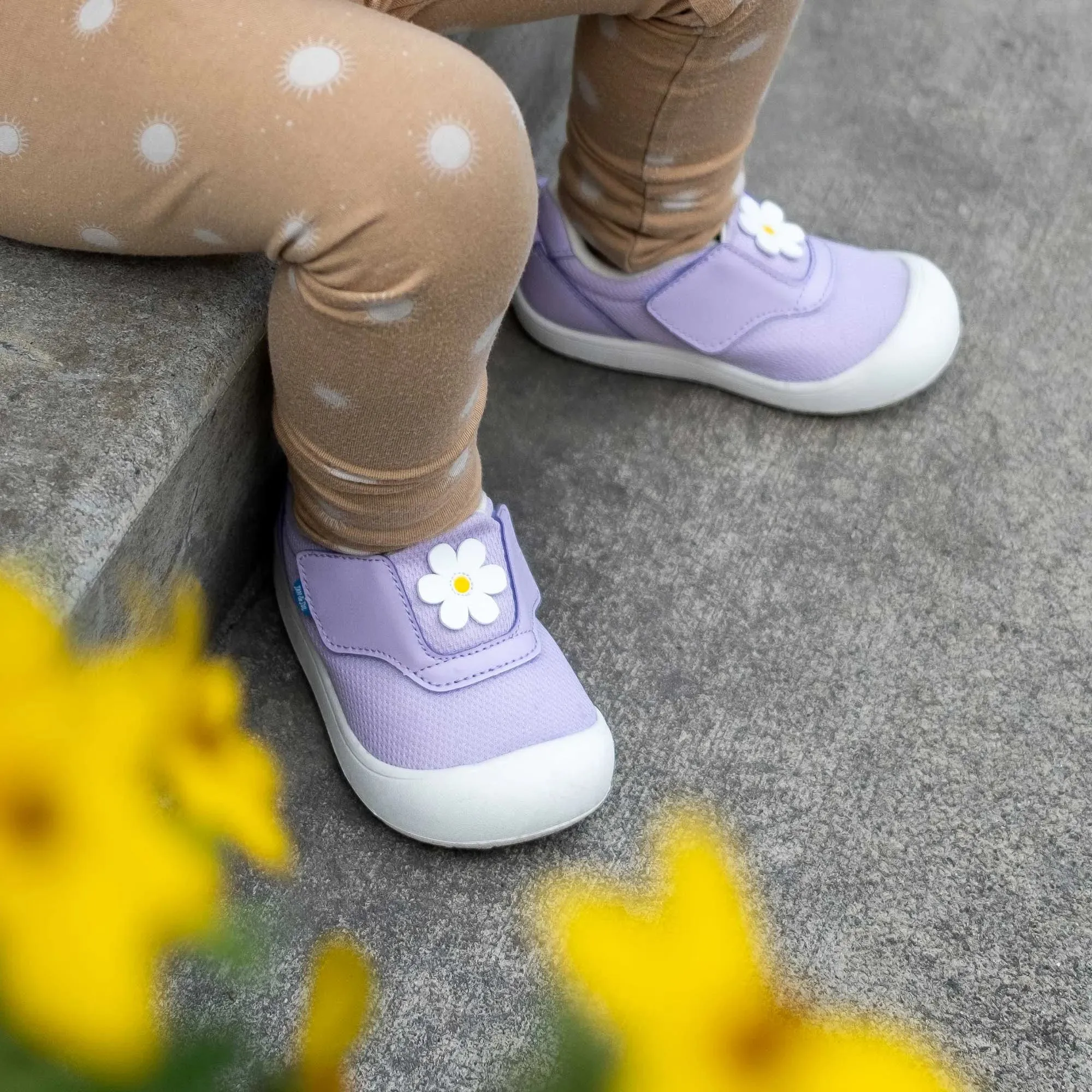 Jan & Jul Purple Daisy Mini Flyer Toddler Sneaker