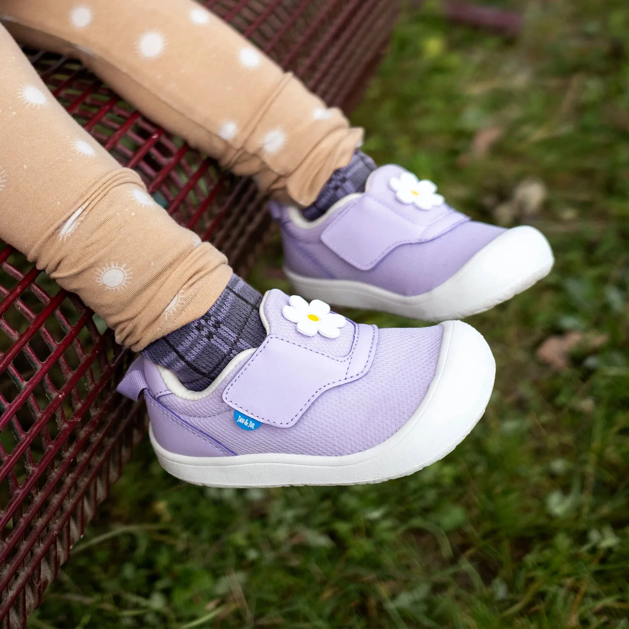 Jan & Jul Purple Daisy Mini Flyer Toddler Sneaker
