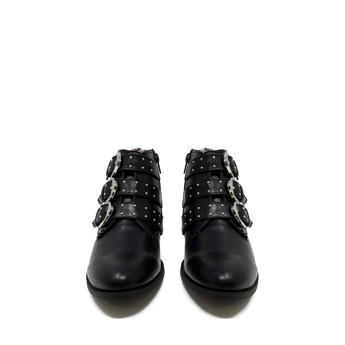 Janet 3 Buckle Floral Detail Ankle Boot