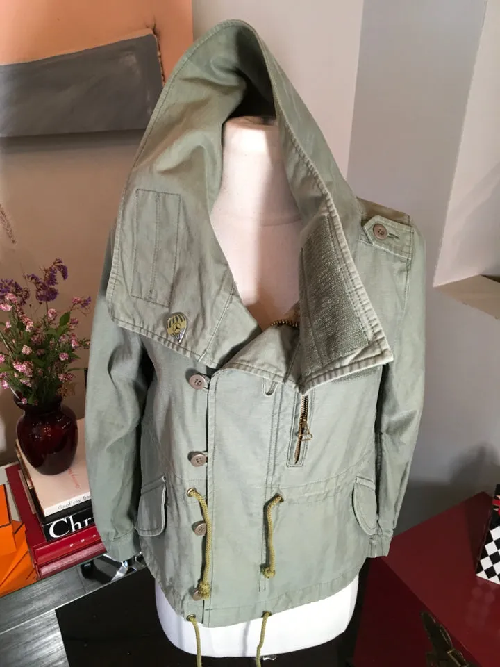 Jelly Garcia Size 10 Olive Green Cotton Army Jacket 2400-227-9520