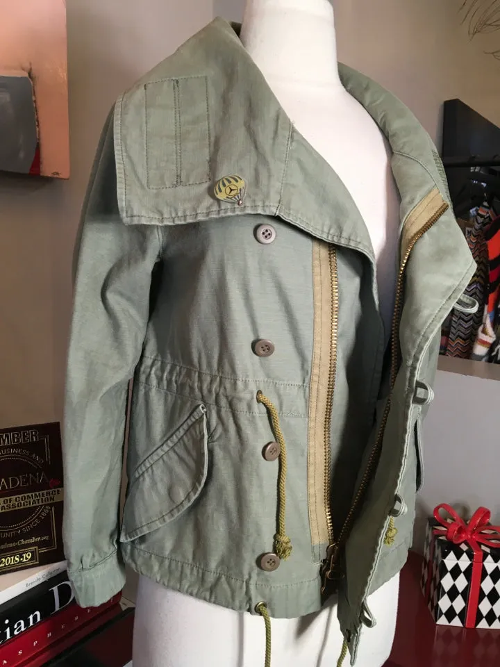 Jelly Garcia Size 10 Olive Green Cotton Army Jacket 2400-227-9520