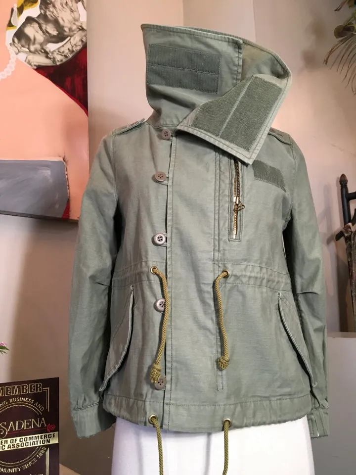 Jelly Garcia Size 10 Olive Green Cotton Army Jacket 2400-227-9520