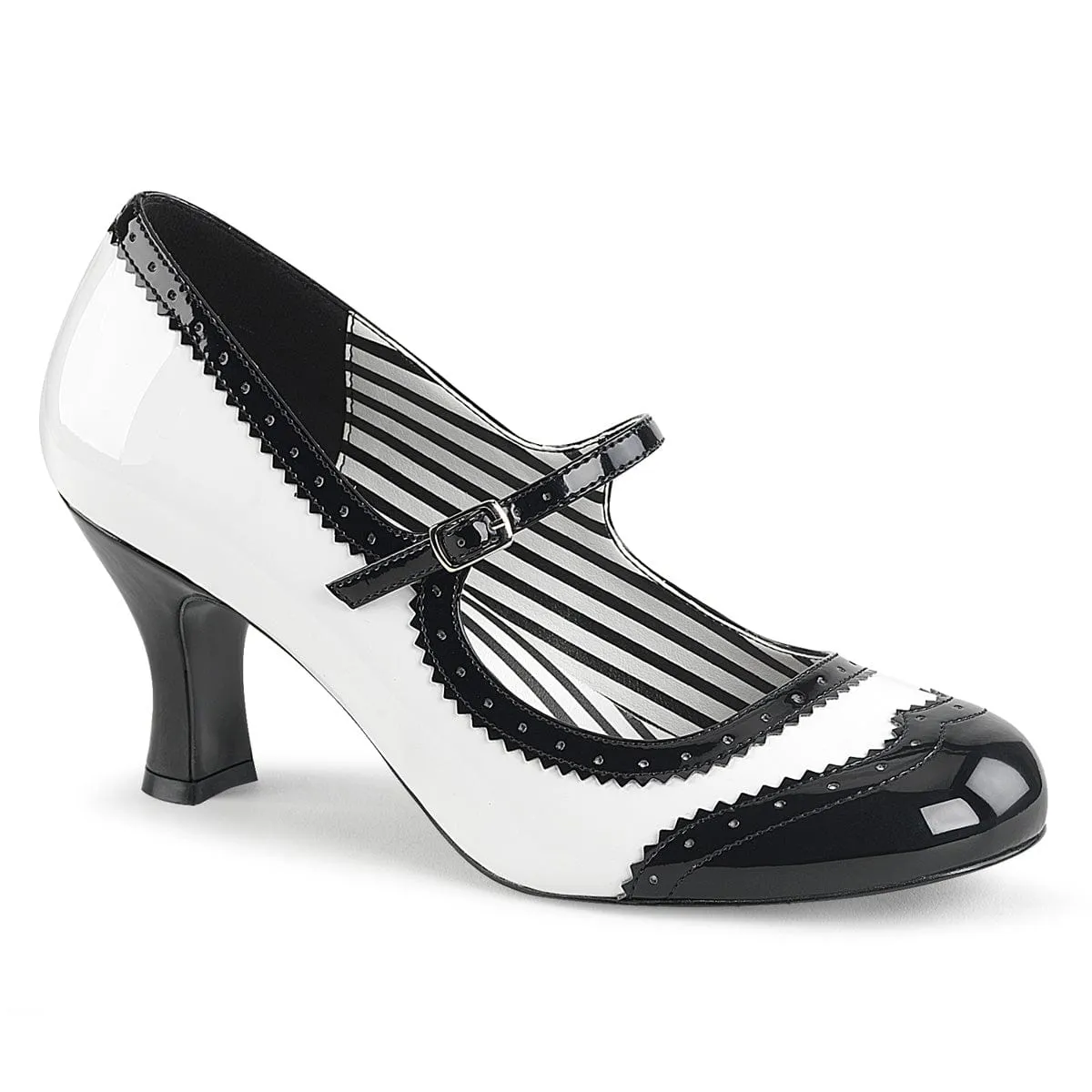 JENNA-06 White-Black Patent