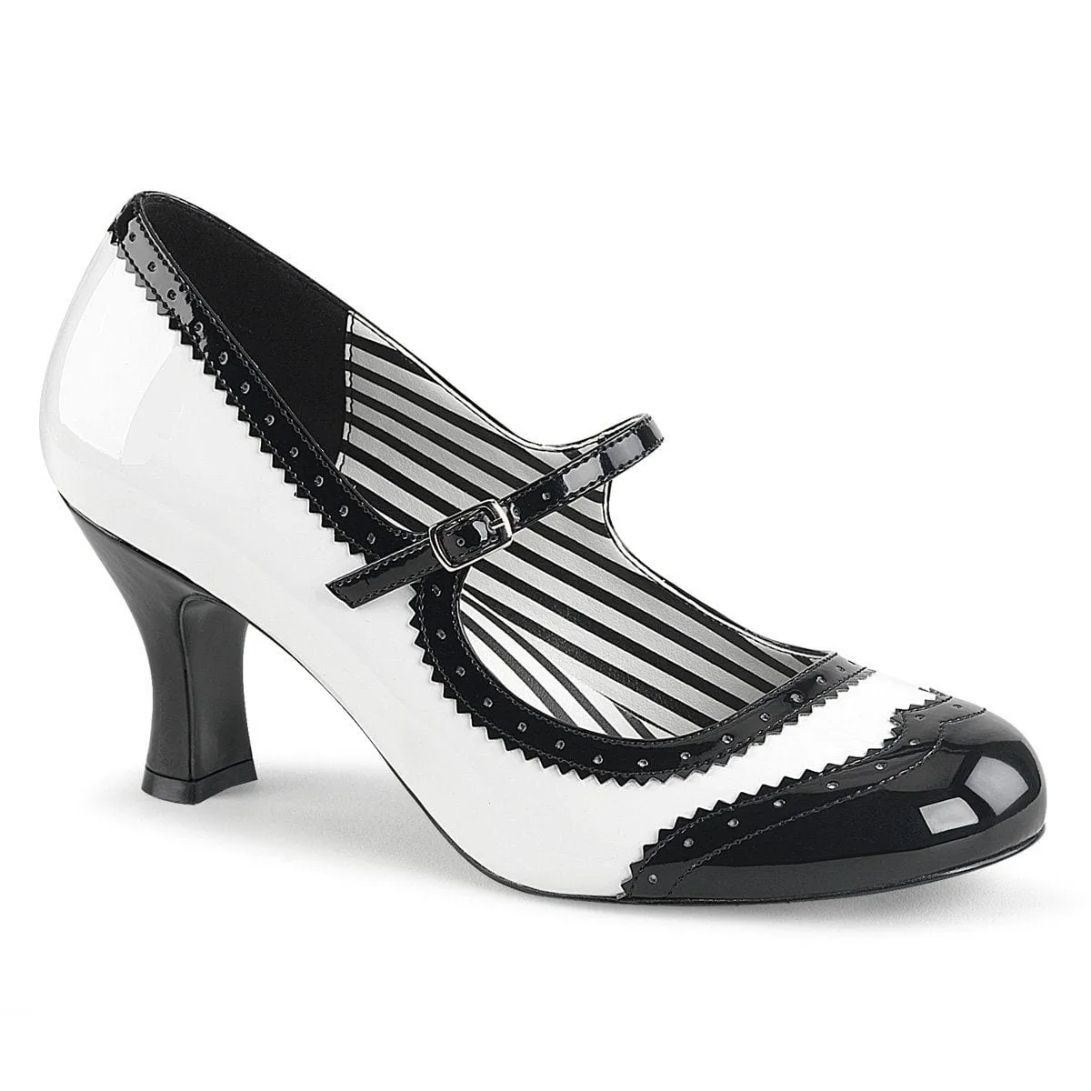 JENNA-06 White-Black Patent