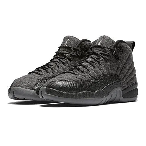 Jordan Big Kids Air 12 Retro Premium (GS) (Dark Grey/Metallic Silver-Black) Size 4.0 US