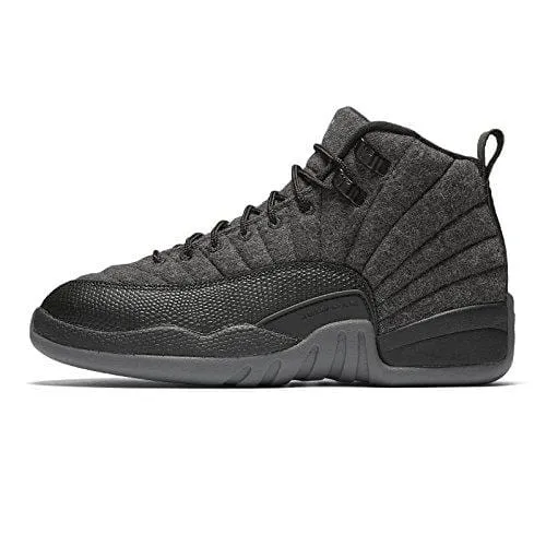 Jordan Big Kids Air 12 Retro Premium (GS) (Dark Grey/Metallic Silver-Black) Size 4.0 US