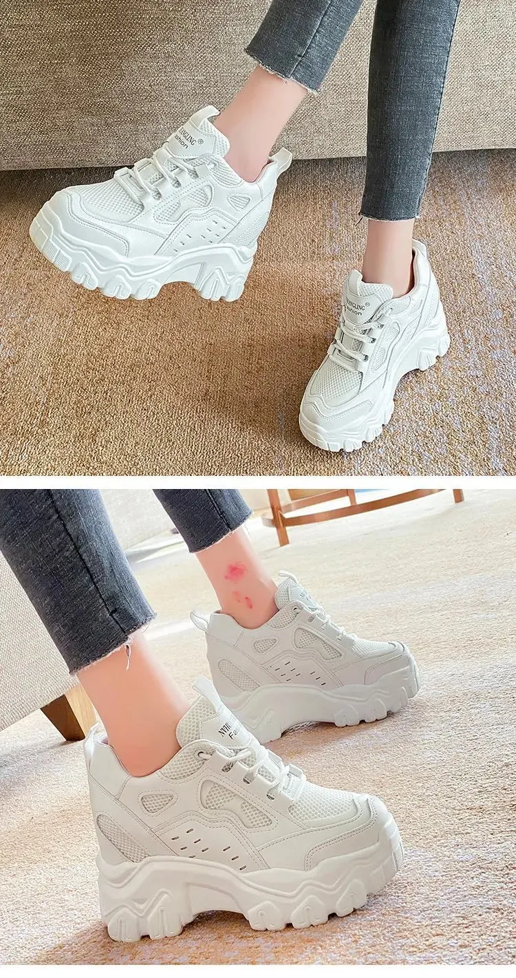 Joskaa 2024 New High Top Platform White Sneakers