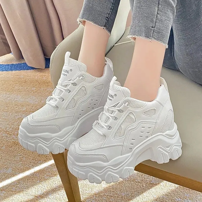 Joskaa 2024 New High Top Platform White Sneakers