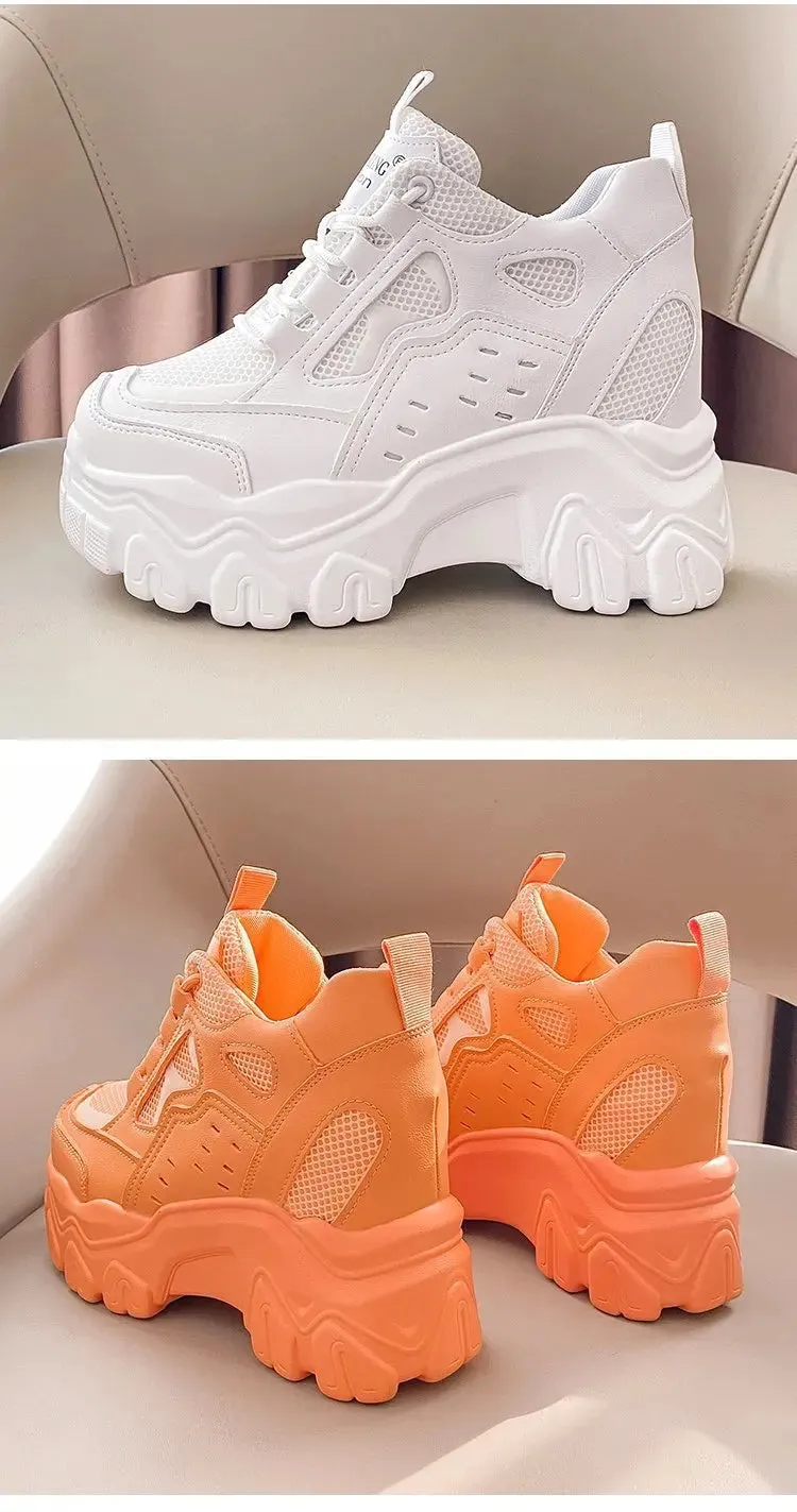 Joskaa 2024 New High Top Platform White Sneakers