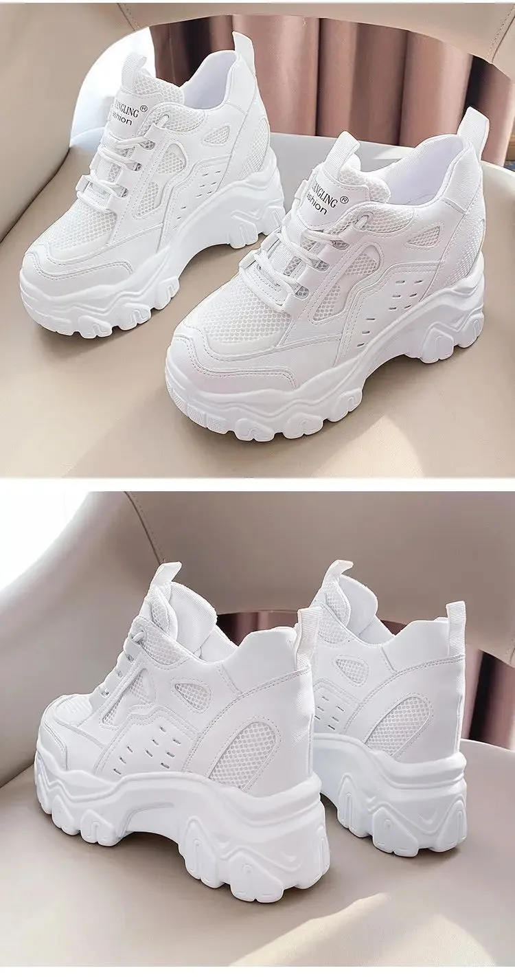 Joskaa 2024 New High Top Platform White Sneakers