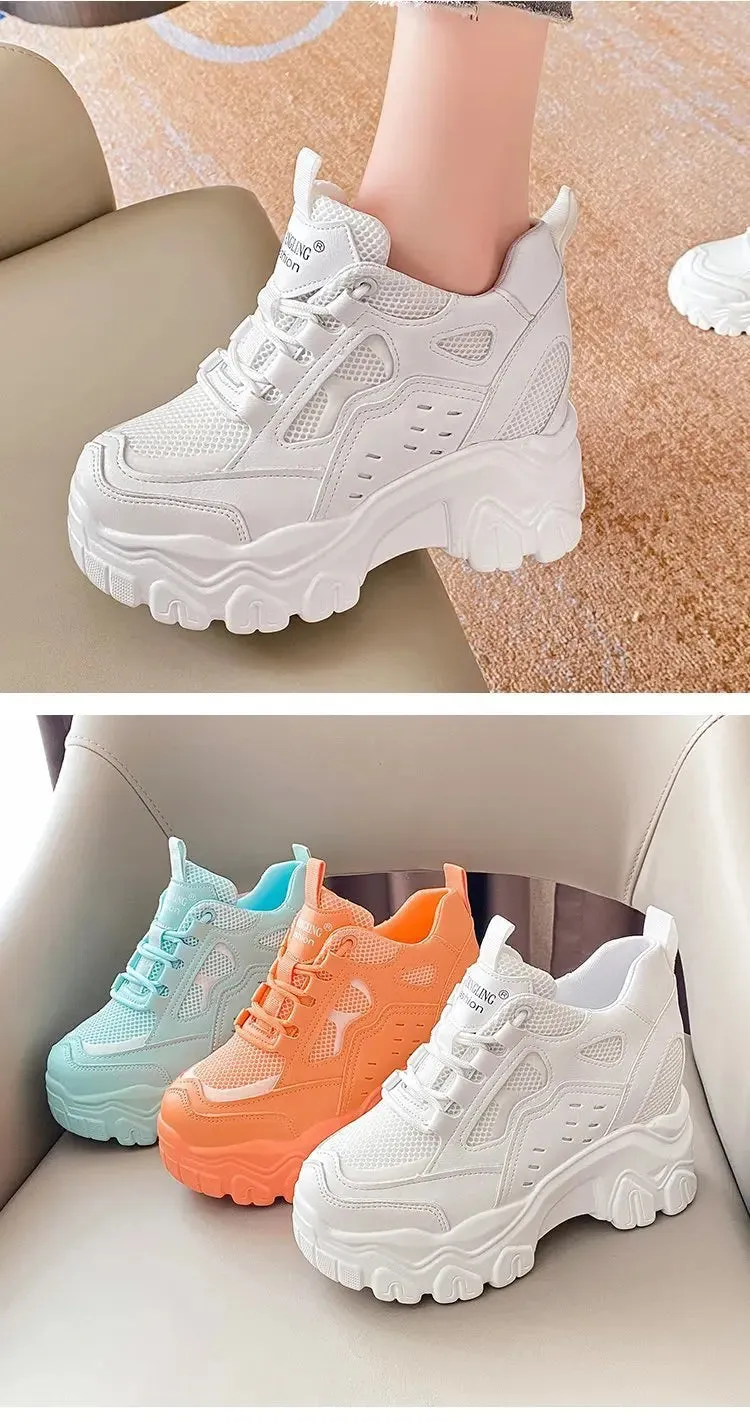 Joskaa 2024 New High Top Platform White Sneakers