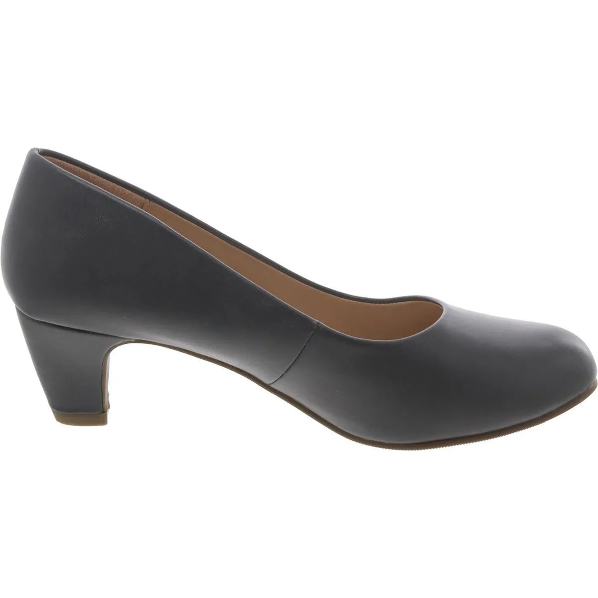 Journee Collection Womens Faux Leather Round Toe Kitten Heels