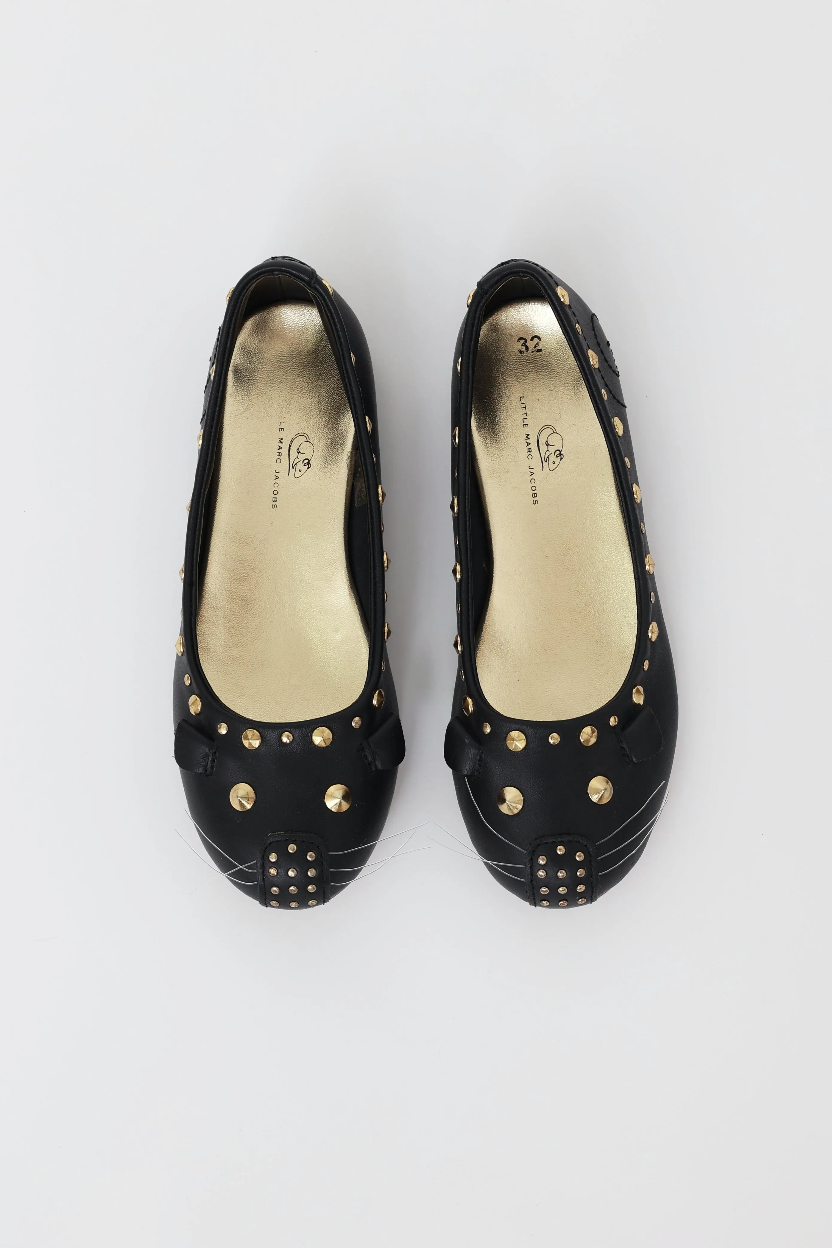 Kids Black Animal Ballet Flats
