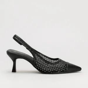 Kitten Heel Pointy Sling Back _ 161378