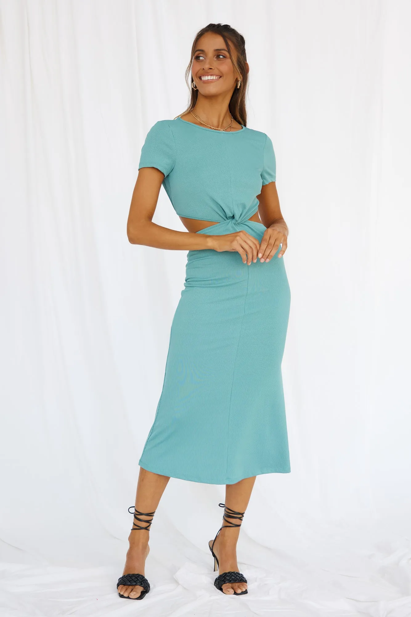 Last Night Midi Dress Teal