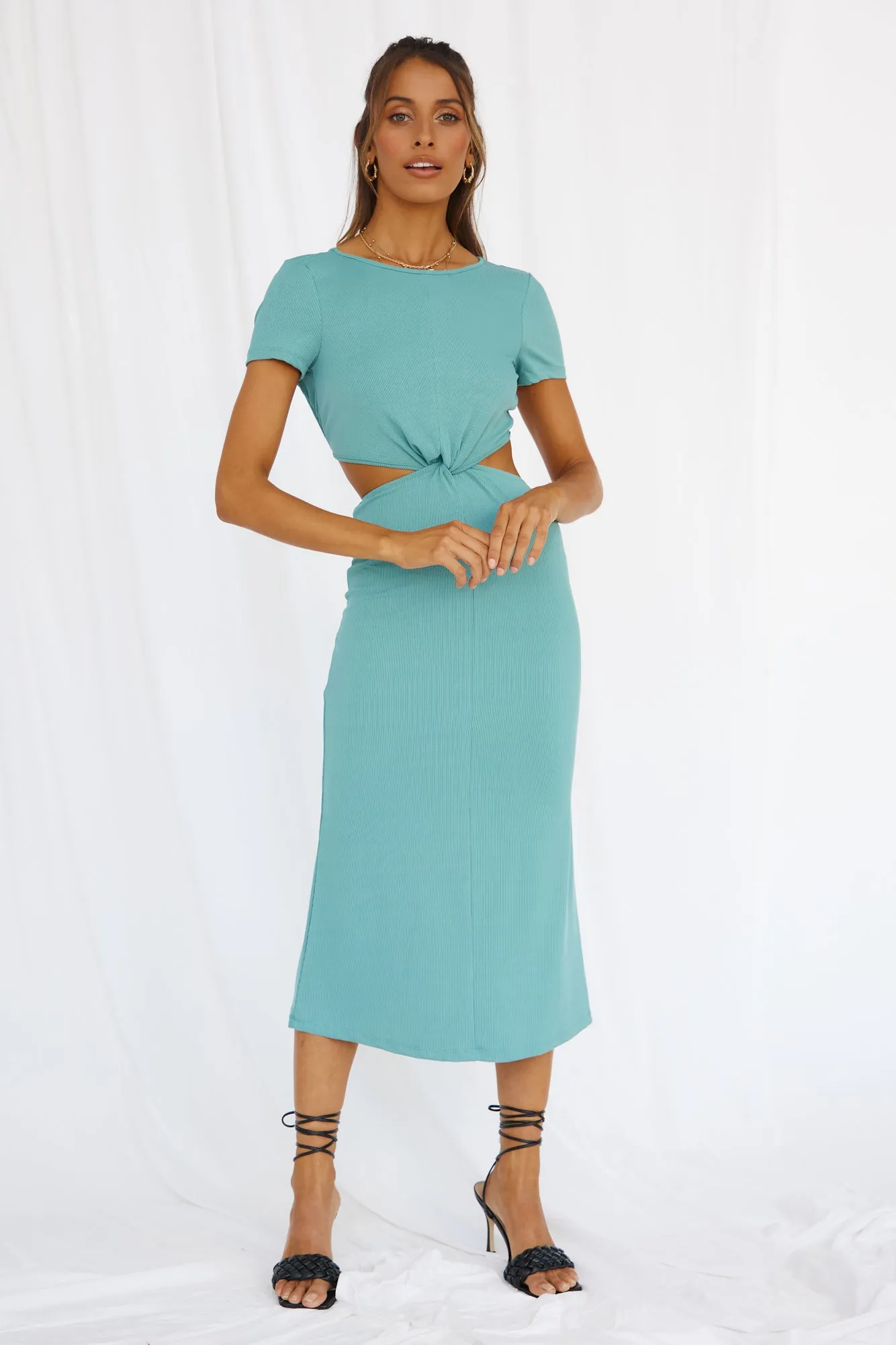 Last Night Midi Dress Teal