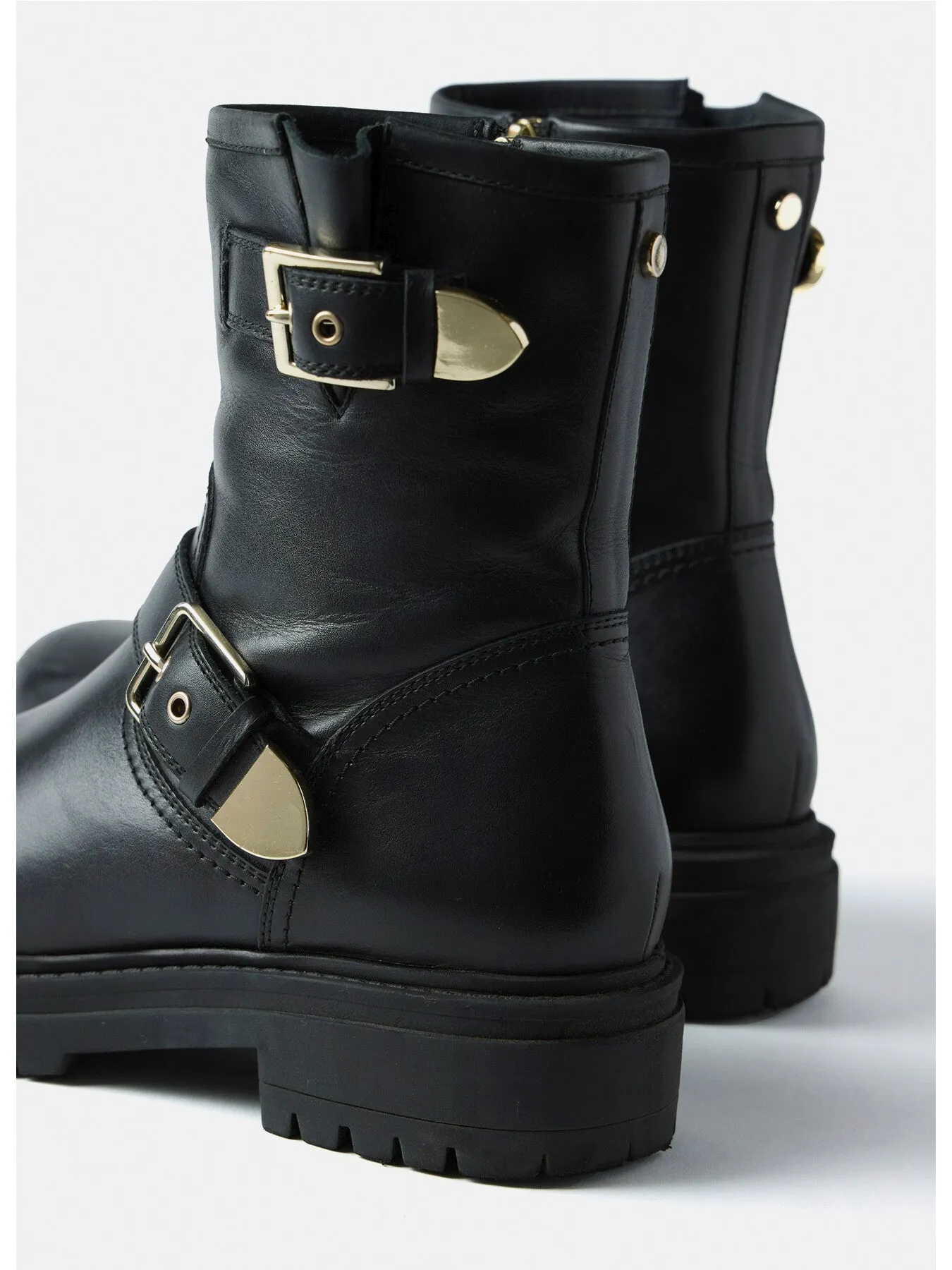 Leather Biker Boots