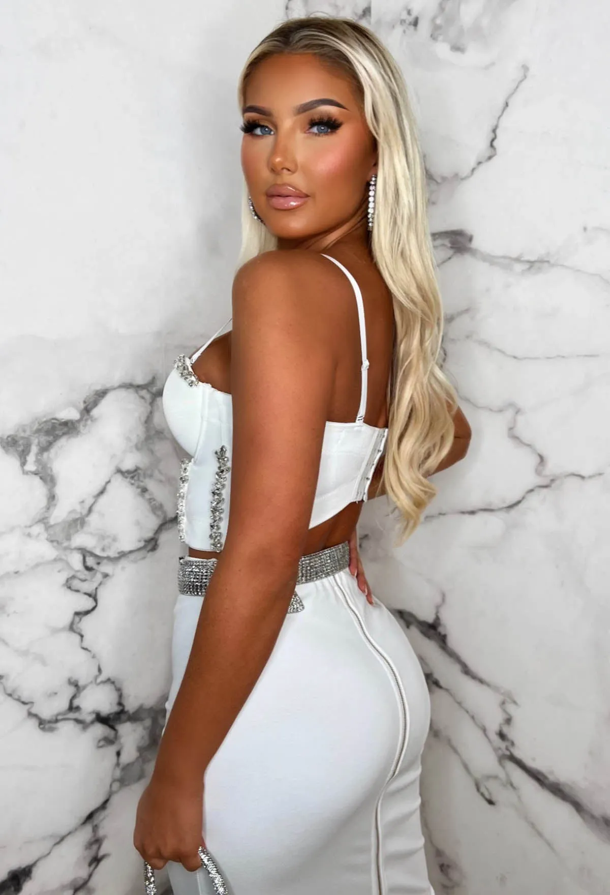 Living Legacy White Embellished Bodice Top
