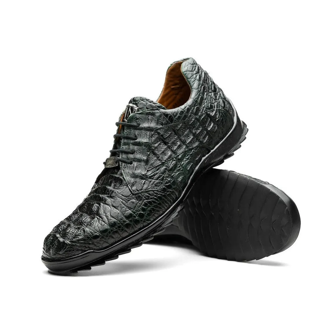 Marco Di Milano Kratos Men's Shoes Brown Exotic Caiman Crocodile Sport Sneakers (MDM1176)