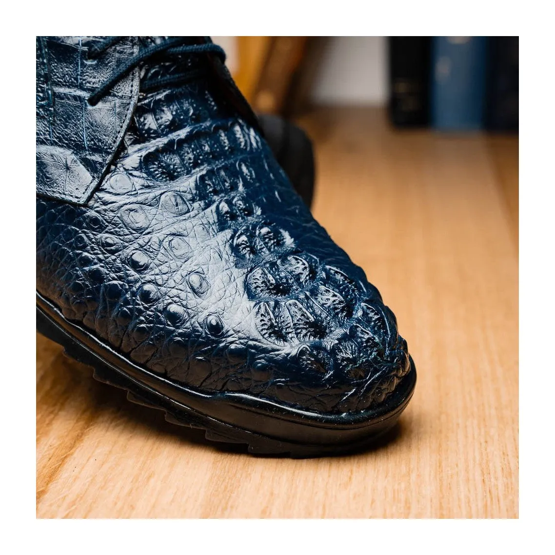 Marco Di Milano Kratos Men's Shoes Brown Exotic Caiman Crocodile Sport Sneakers (MDM1176)