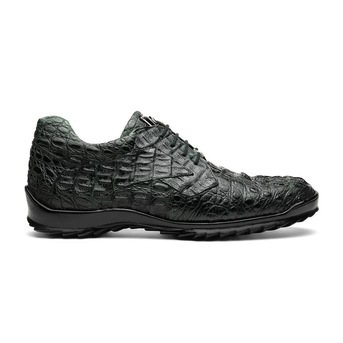 Marco Di Milano Kratos Men's Shoes Brown Exotic Caiman Crocodile Sport Sneakers (MDM1176)